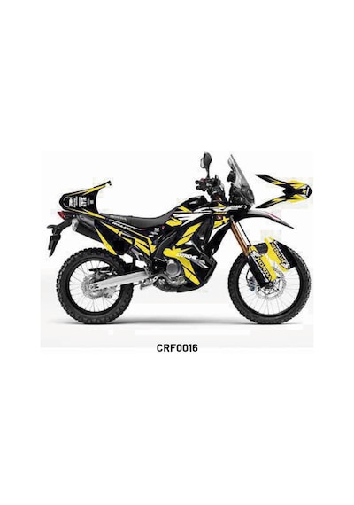 Honda Crf250 Rally "extreme Yellow" Tasarım Motosiklet Sticker Etiket Kaplama Modeli