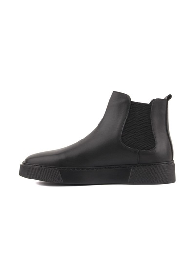 Shoetyle - Siyah Hakiki Deri Erkek Chelsea Bot - Siyah Taban - 250-041 -1163 Siyah