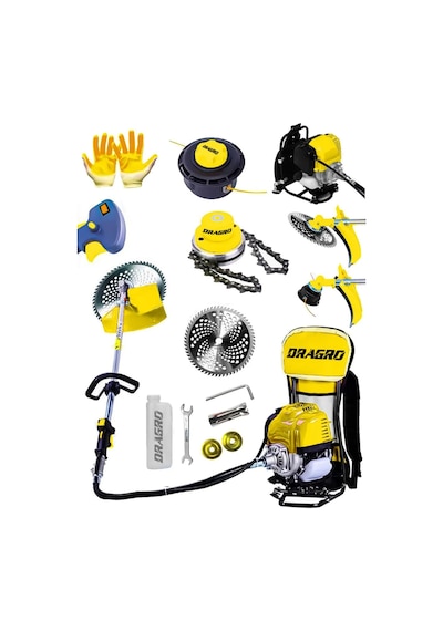 Dragro Gt9004 20 Hp Sarı Gt Sırt Tipi Benzinli Motorlu Ot Çalı Tırpanı Çim Biçme Makinesi Sırt Sarı Tek