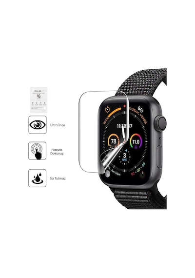 Apple Uyumlu iOS Watch 9 45mm 3 Adet Şeffaf Ultra Koruyucu Nano Jelatin