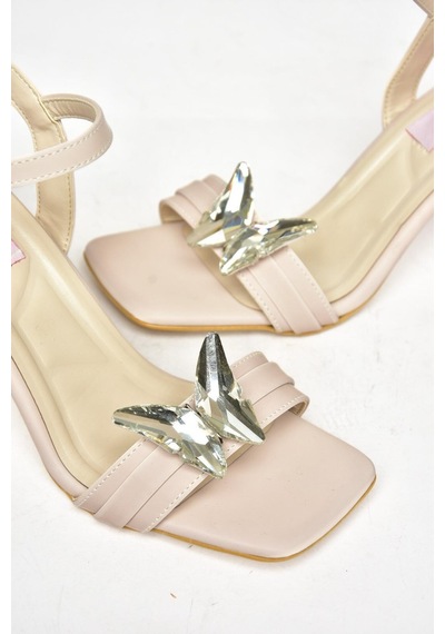 Fox Shoes S820207109 Bej Kalın Topuklu Kadın Ayakkabı Bej
