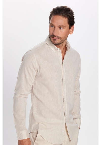 Tudors Erkek Slim Fit Dar Kesim Uzun Kollu Keten Premium Seri Düğmeli Yaka Spor Bej Gömlek-32815 Bej Tudors Erkek Slim Fit Dar Kesim Uzun Kollu Keten Premium Seri Düğmeli Yaka Spor Bej Gömlek-32815 Bej