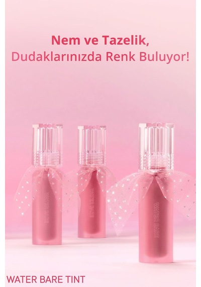 Doğal Tonlarda, Uzun Süre Kalıcı, Işıltılı Tint Water Bare Tint 16 Cute Pink Çok Renkli