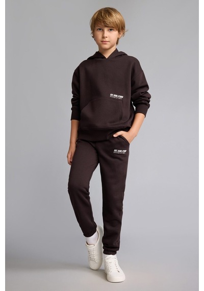 Defacto Jogger Fit Esnek Bel Rahat Kalıp Lastikli Paça Pantolon Erkek Çocuk H9685a826wnbn338 Kahve-bn338