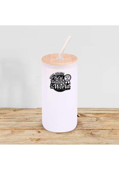 Bk Gift İsimli Dad Tasarımlı Beyaz Renk Pipetli Buzlu Cam Bardak 600ml - 3, Babaya Hediye, Doğum Günü Hediyesi Kobitmeyen137864 Bk Gift