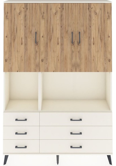 Arges Dolap 6 Raflı 6 Çekmeceli 3 Kapaklı 132x30x195 Aytaşı-ç... Aytaşı
