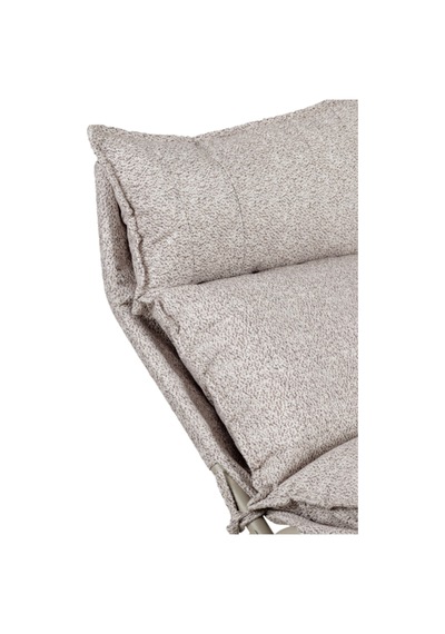 Lumis Garden Prestij Katlanabilir Lounge Koltuğu Çıkarılabilir & Yıkanabilir Kılıf, Modern Metal İskelet Krem