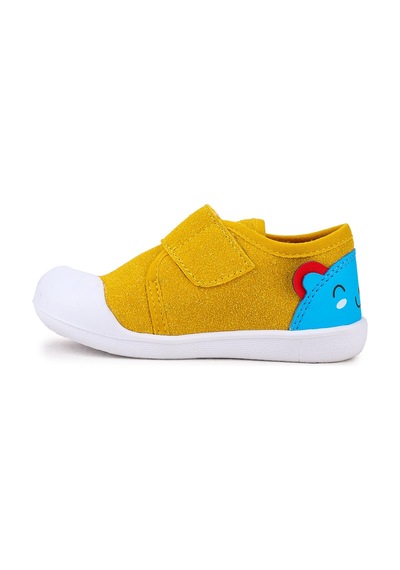 Kiko Kids Catly Cırtlı Erkek Bebek İlk Adım Panduf Ayakkabı Sarı