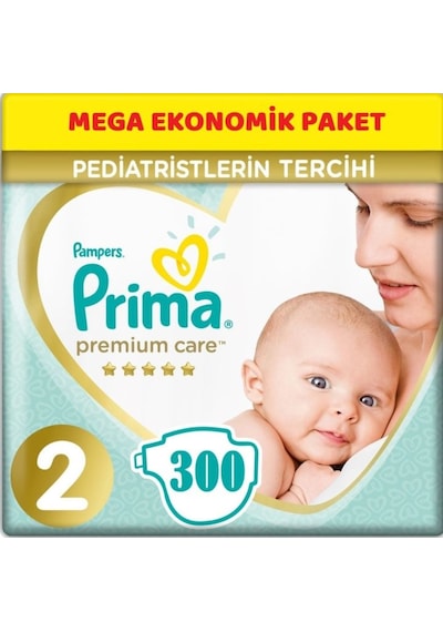 Prima Bebek Bezi Premium Care 2 Numara Mega Ekonomik Paket 300 Adet