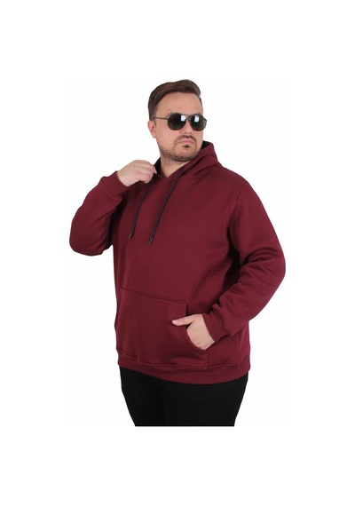 Moc Grande Mocgrande Büyük Beden Erkek Basic Sweat Kapüşonlu 11700 Murdum Murdum