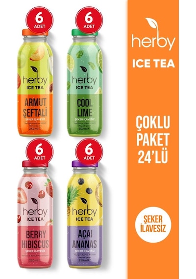 Ice Tea Soğuk Çay Şeker İlavesiz Karışık Deneme Seti 24 x 250 ML