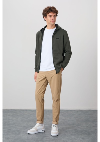 Air Jones Tommy Life Hector Haki Şardonlu Erkek Sweatshirt - 88139 Haki