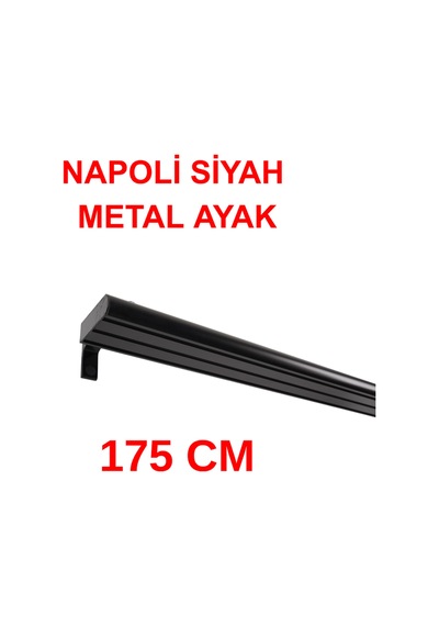Napoli Metal Başlıklı Üçlü Dekoratif Ray Korniş Modern Rustik-siyah 175 Cm Siyah