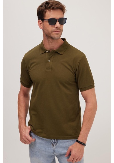 Tudors Erkek 5'li Paket Kahverengi-haki-krem-lacivert-bordo-gri Slim Fit Dar Kesim Pamuklu Düz Pike Polo Yaka Tişört-52160 Çok Renkli