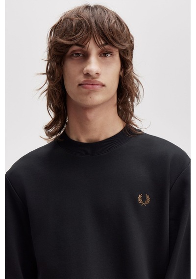 Fred Perry M7535 Crew Neck Erkek Sweatshirt Siyah