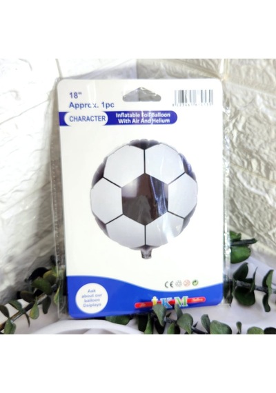 Yuvarlak Siyah Beyaz Folyo Balon Futbol Çok Renkli