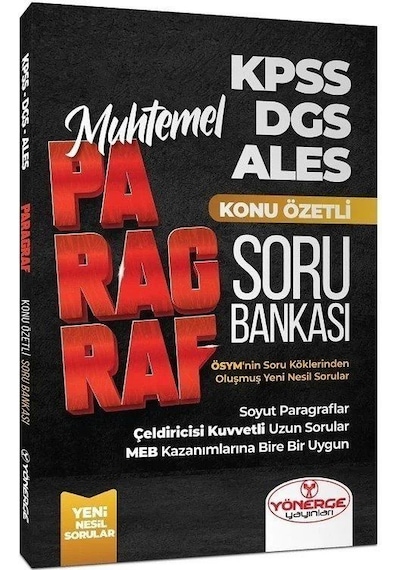 KPSS DGS ALES Muhtemel Paragraf Konu Özetli Soru Bankası / Kol...