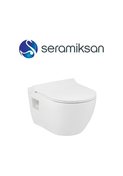 Seramiksan Ocean Beyaz Kanalsız Asma Klozet A031181h, Nkp Yavaş Kapak, Creavit Terra Gömme Açık Bej
