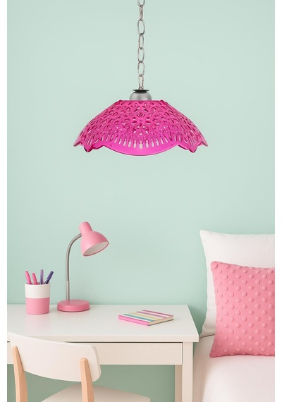 Pembe Akrilik Avize Modern Dekoratif Aydınlatma 35x35x12 Cm Pembe