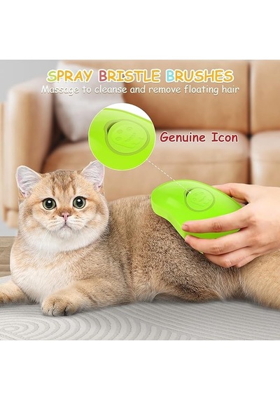 Brandsus Kedi Buharlı Fırça 3'ü 1 Arada Buharlı Kedi Fırçası Yeşil