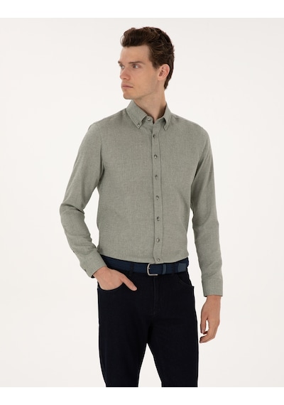 Pierre Cardin Erkek Yeşil Gömlek Desenli 50316768-vr054 Yeşil