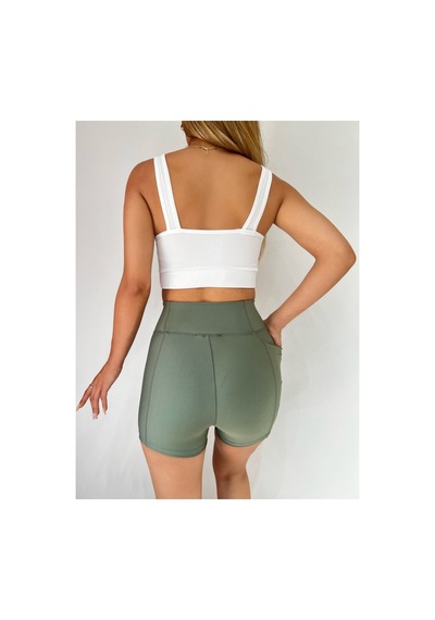 Winmoda34 Boxer Tayt Bisikletci Tayt Şort Tayt Tenis Taytı Yandan Cepli Kısa Tayt Yeşil
