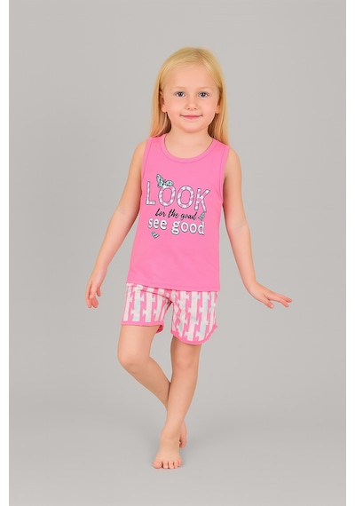 Kız Çocuk 3'lü %100 Pamuklu 1-2-3 Yaş Pijama Takımı Model:128 Çok Renkli