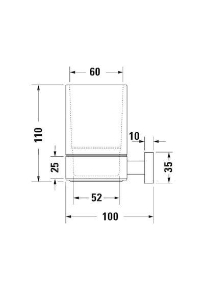 Duravit -karree Cam Diş Fırçalık Krom + Cam - 0099511000- Krom