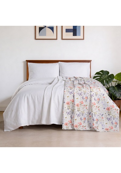 Aryıldız Home Butterfly Tek Kişilik %100 Pamuk Pike 150x220 Cm Renkli