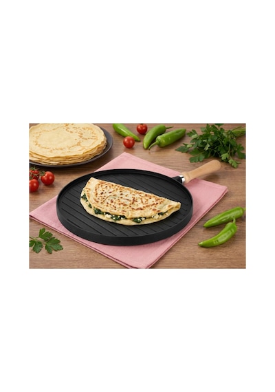 Çift Taraflı Gözleme Tavası 34 Cm Siyah/gümüş - 787075495 Diğer