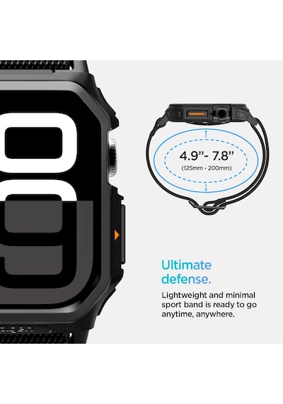 Apple Watch 42mm Seri 11/10 İle Uyumlu Kılıf & Kordon Kayış Lite Fit Pro Matte Black - Acs08594 Çok Renkli