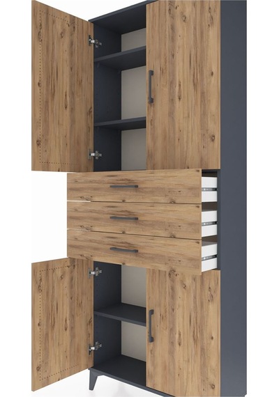 Arges Dolap 4 Raflı 3 Çekmeceli 4 Kapaklı 88x30x221 Antrasit-çam Antrasit Arges Dolap 4 Raflı 3 Çekmeceli 4 Kapaklı 88x30x221 Antrasit-çam Antrasit