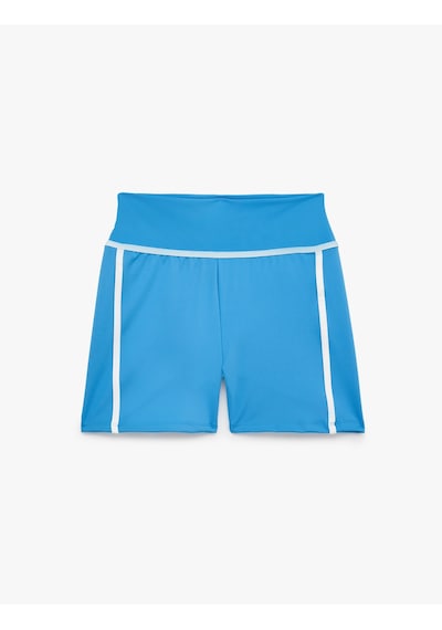 Koton Slim Fit Yüksek Bel Biyeli Spor Tayt Mavi 6sak40393nk