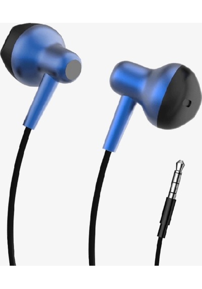 Süper Bass Kablolu Kulaklık , H677 Mavi Mikrofonlu Metal Kablolu Kulaklık , Premiu Diğer
