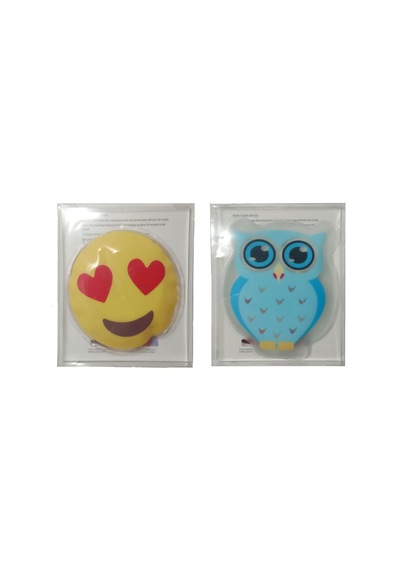 Emoji Mavi Baykuş Cep Sobası,el Isıtıcı,2 Adet Sıcak Su Torbası P