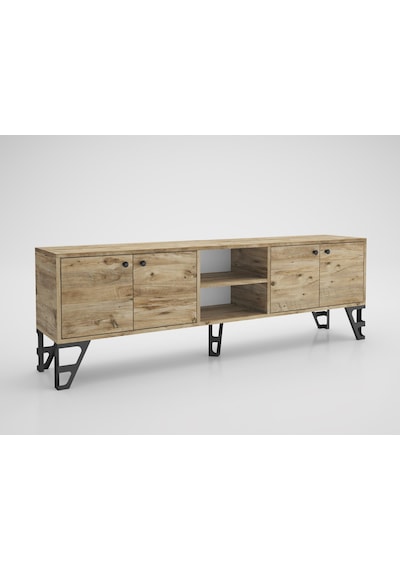 Wood'n Love Sofia 180 Cm Metal Ayaklı Tv Ünitesi - Atlantik Çam / Siyah