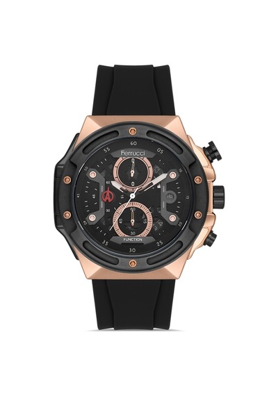 Ferrucci Fcf-1024-23015s.08-64033 Erkek Kol Saati Siyah - Rose Gold