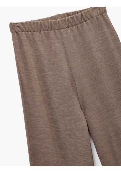 Koton Viskon Karışımlı Rahat Kalıp Beli Lastikli Pijama Altı Kahverengi 6wlk40108mk Kahve