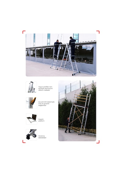 Çağsan PL003 2x8 Basamaklı Polysafe Çok Amaçlı İskele Merdiven