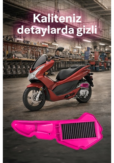 Honda Pcx Uyumlu Pembe Temizlenebilir Performans Hava Filtresi 2021-2026