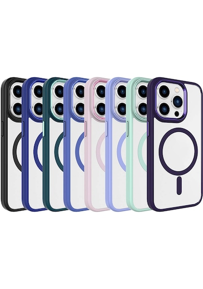 Apple Uyumlu iPhone 15 Pro Max Kılıf Wireless Şarj Özellikli Zore Krom M-safe Silikon Kapak Gri