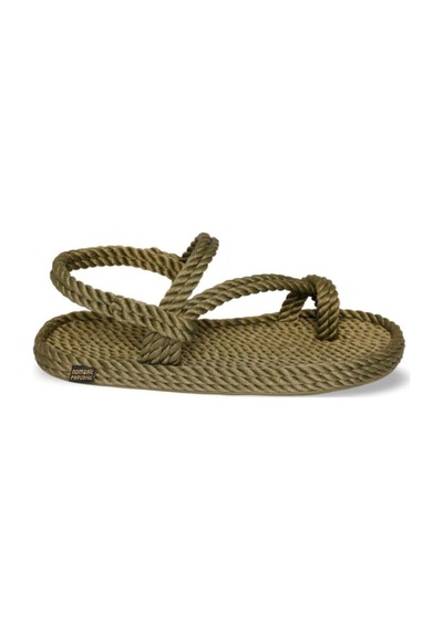 Nomadic Republic Hawaii Kauçuk Tabanlı Kadın Halat Sandalet HAW.0011.K.T-R0641 Haki