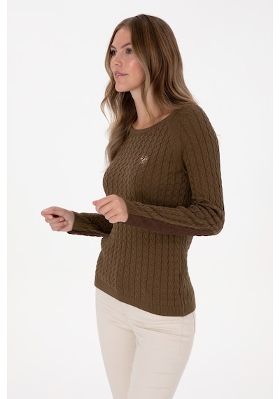 U.S. Polo Assn. Kadın Haki Bisiklet Yaka Basic Kazak 50307728-VR027