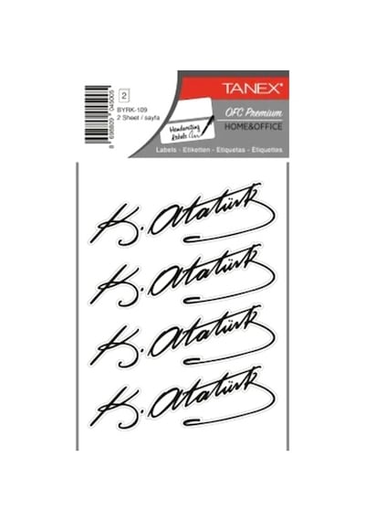 Tanex Atatürk İmza-1 Sticker 2 Sayfa Byrk-109 - 3 Adet