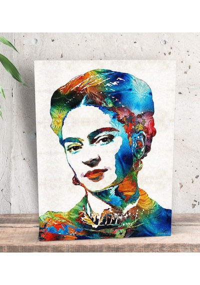 Bk Gift Frida Kahlo Tasarımlı Dekoratif Mini Kanvas Tablo 15X20Cm (506660569)