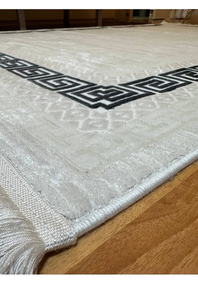 9621 Krem - Mavi Akrilik Dokuma Halı Yumuşak Salon Oturma Odası Halısı