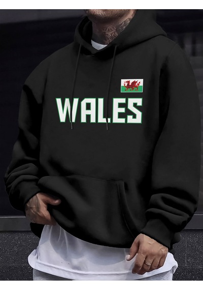 Startmore Startmoregaller Mektubu Ve Bayrak Baskılı Giysiler Erkek Sonbahar Günlük Sweatshirt 12 Renk Basit Soka Siyah