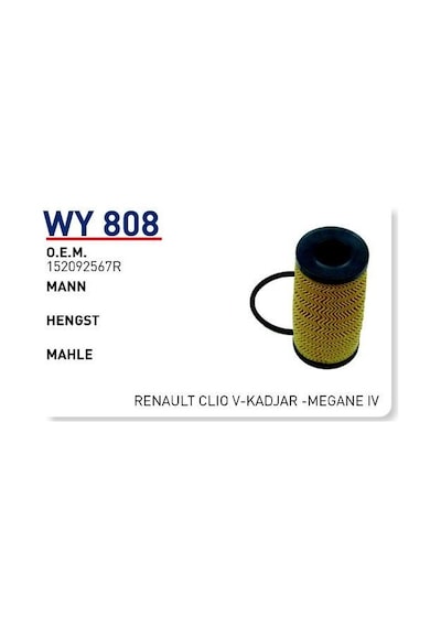 WUNDER WY808 Yağ Filtresi Mercedes Aserisi (A180D) -B Serisi (B180D) - Cla 180D