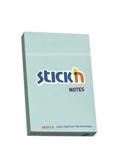 Hopax Stıckn Yapışkanlı Not Kağıdı 100 Yp 76x51 Pastel Mavi He21146