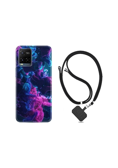 Vivo V21E Kılıf Boyun Askılı Cloud Purple 1804